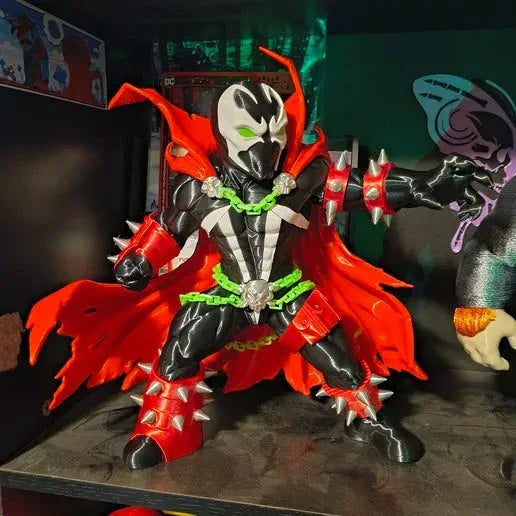 16" Spawn figure with customizable grey or neon green chains for collectors