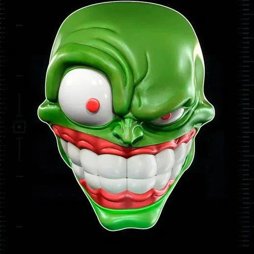 The Mask movie-inspired green mask with magnetic closure and custom red mouth option