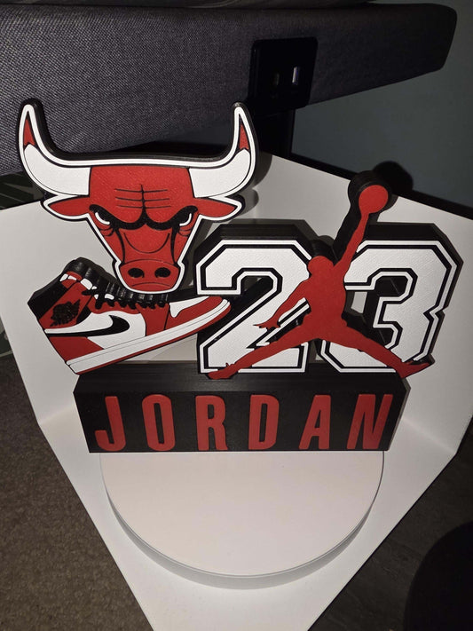 10" wall art micheal jordan chicago bulls sneakerhead by 3dCurioPrints
