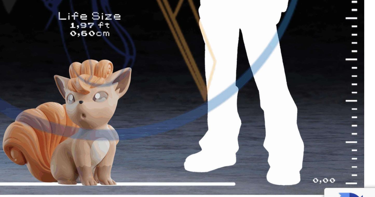 Large 1:1 1ft 10in life size vulpix pokemon #0037 bust statue figure by 3dCurioPrints