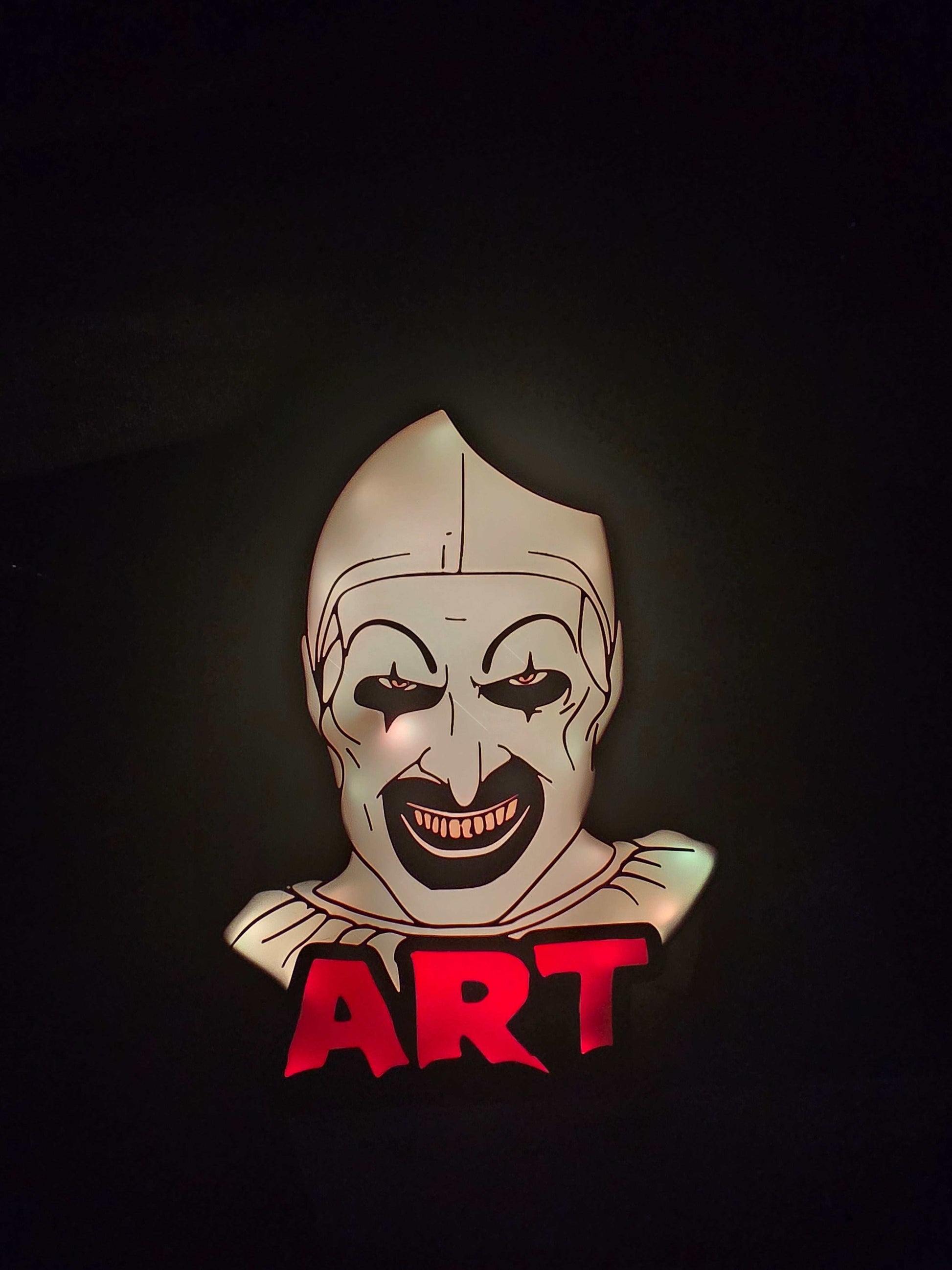 Art the Clown Terrifier LED backlit horror-themed lightbox decor