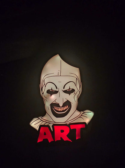 Art the Clown Terrifier LED backlit horror-themed lightbox decor
