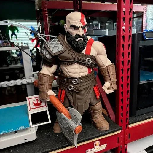 25-inch massive Kratos God of War bust with large sword collectible