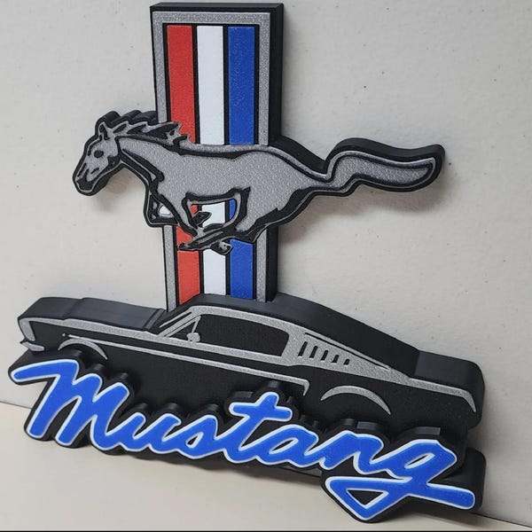 10" Ford mustang wall art desk art by 3dCurioPrints