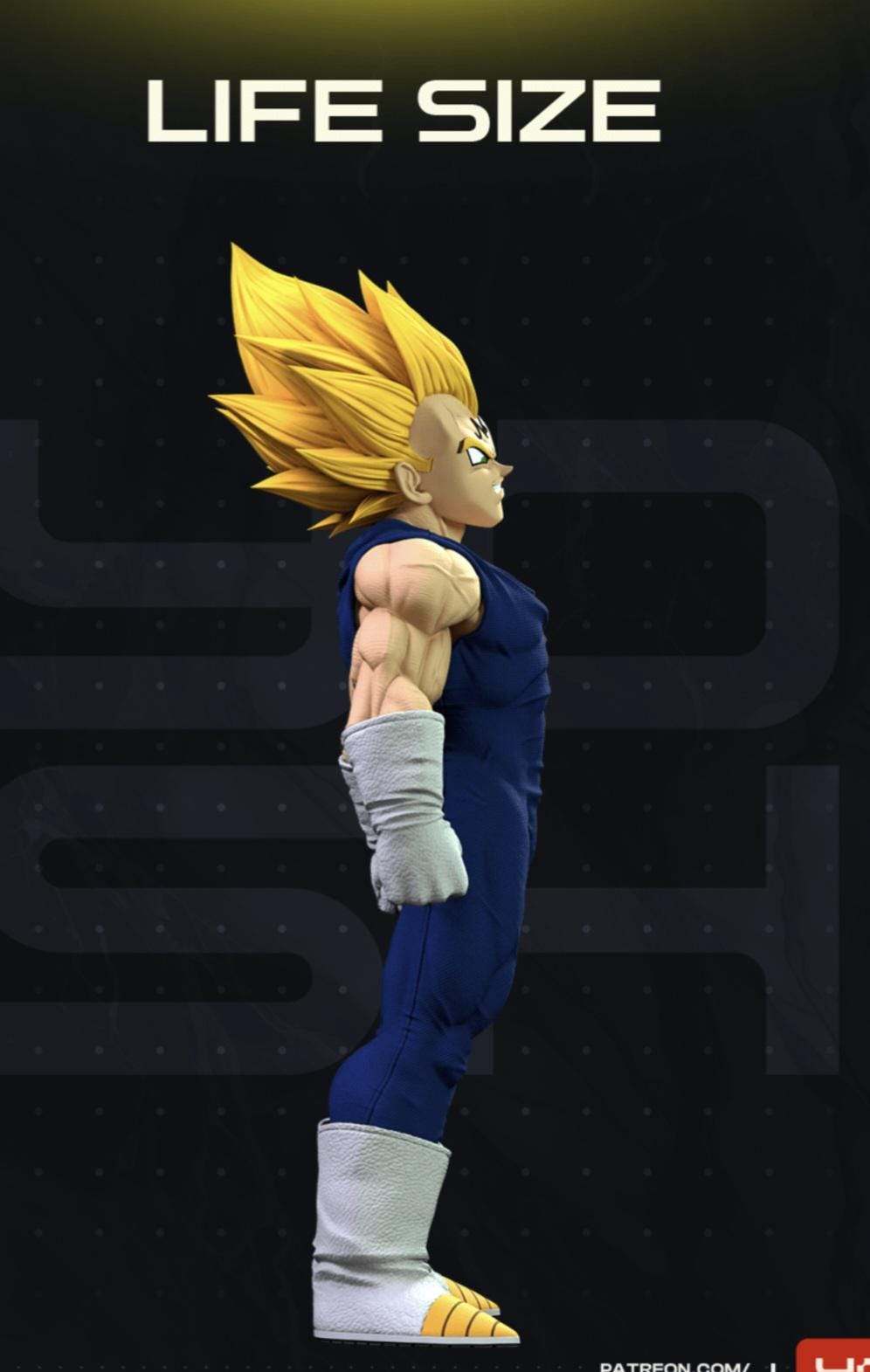 Fullsize lifesize 1:1 5ft 6in Majin Vegeta dragonball z bust made to order by 3dCurioPrints
