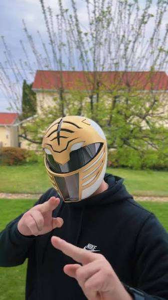 Full size white power ranger helmet mask with magnets