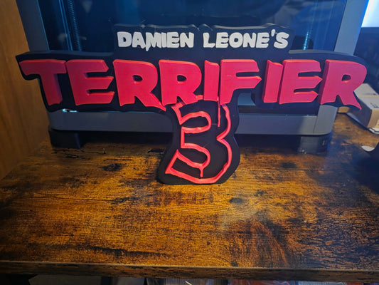Terrifier 12 inch Art the Clown logo art piece for horror fans