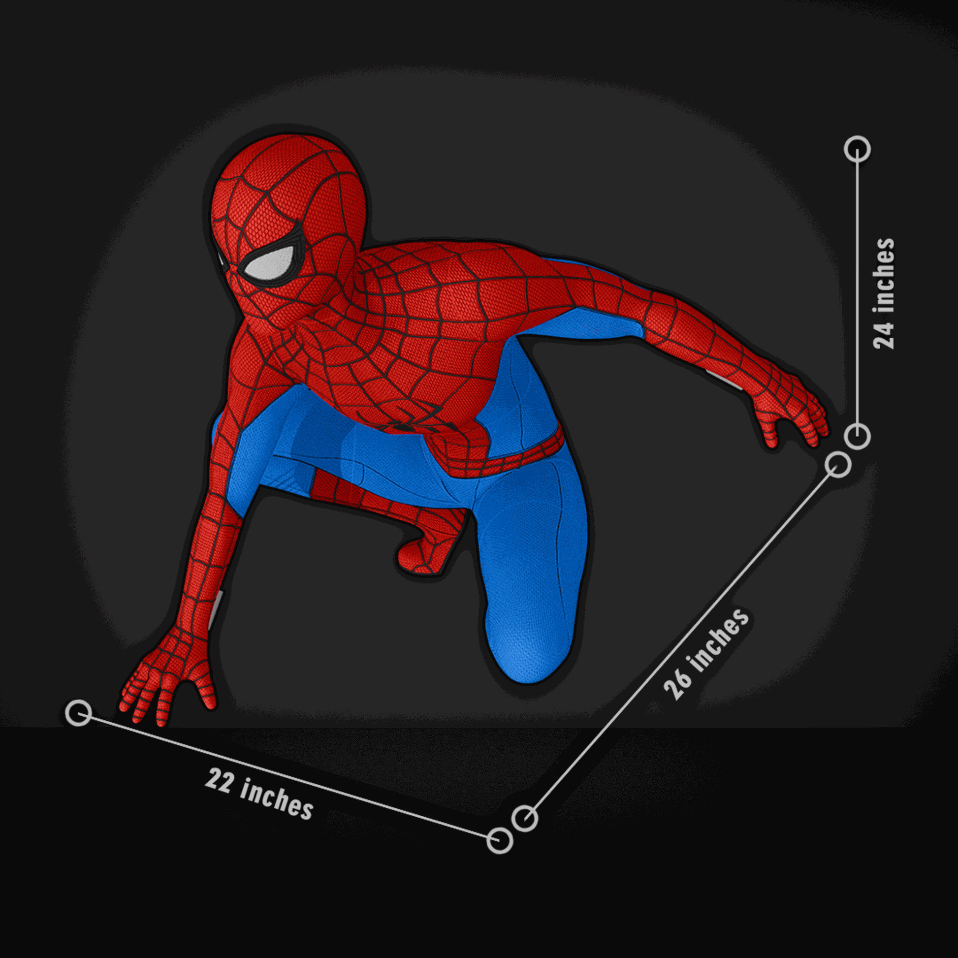 24" 2ft Scarlet spider or Iron spider only all red by 3dCurioPrints