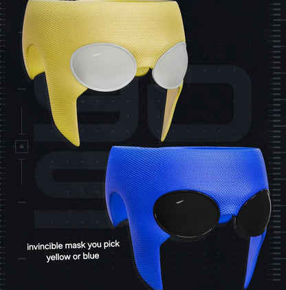 Invincible mask helmet superhero vigilante cosplay in yellow and blue color options