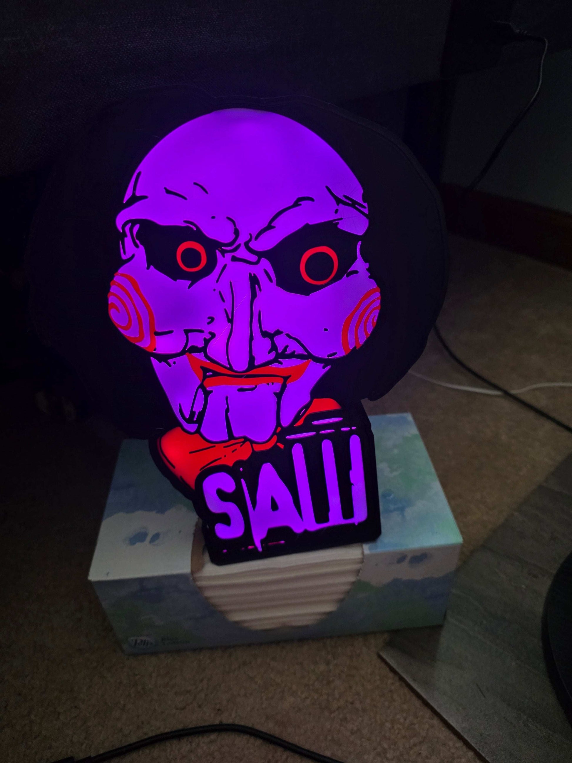 10" saw lightbox horror icon with onn led and remote takes 1-2 days to make by 3dCurioPrints