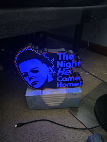 10" halloween Michael myers lightbox onn led with remote made 1-2 days by 3dCurioPrints