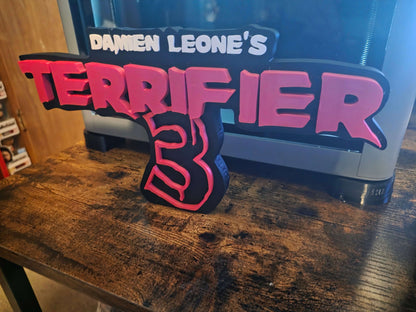 Terrifier 12-inch Art the Clown logo art piece for horror fans and collectors