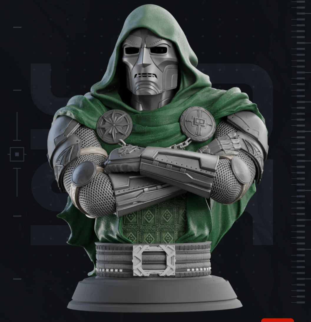 32" life size Dr. Doom Marvel Avengers bust 2.8 feet detailed sculpture