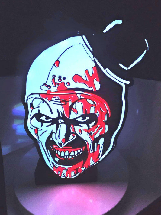 Terrifier art the clown lightbox with stand by 3dCurioPrints