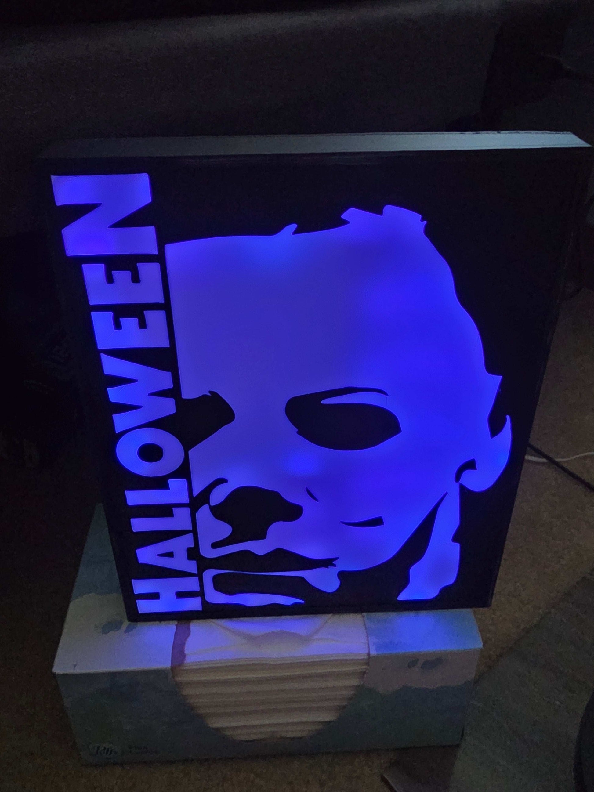 10" Michael myers lightbox halloween comes with onn led and remote ship 1-2 days by 3dCurioPrints
