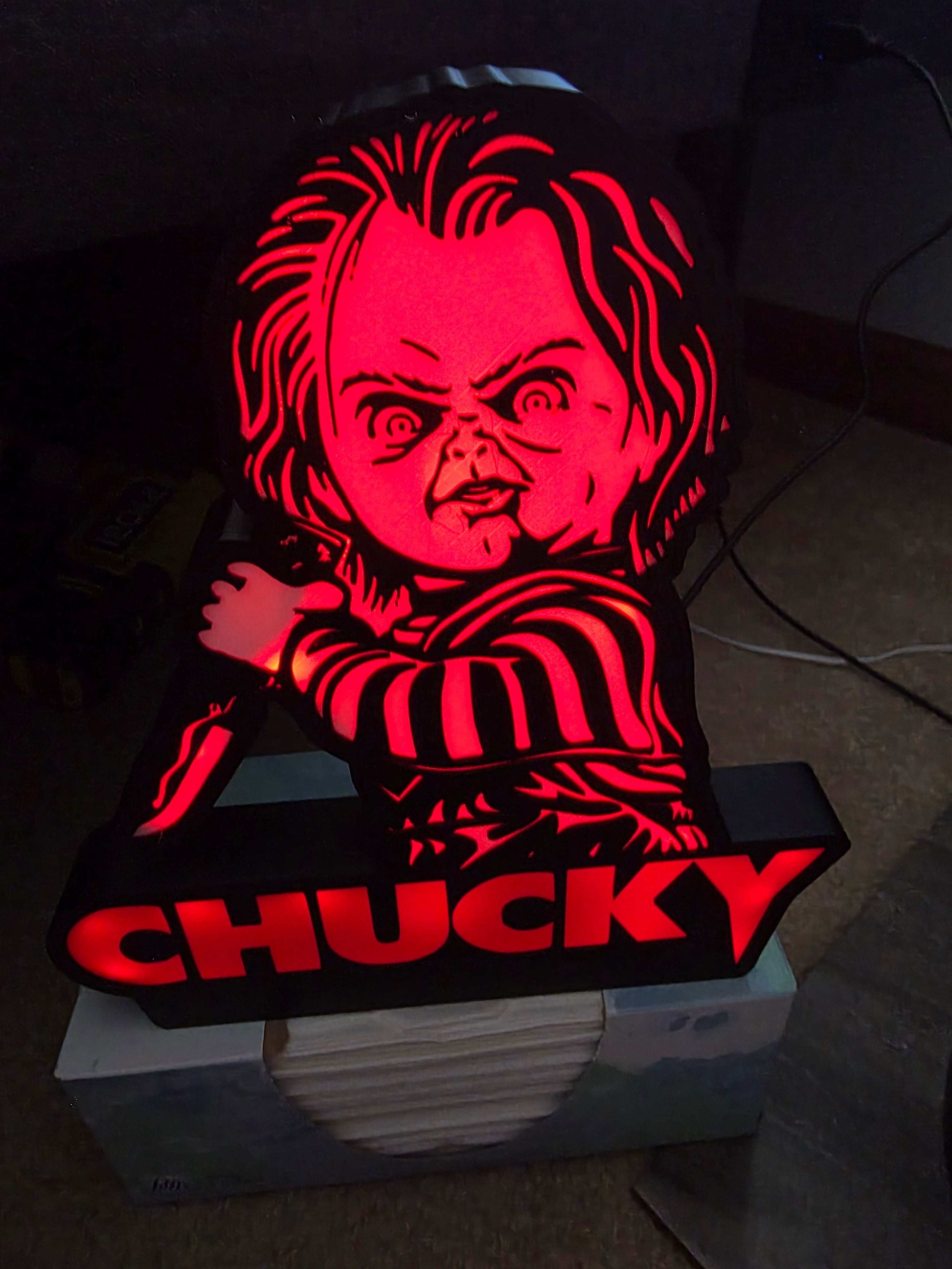 Chucky 10" lightbox comes with onn led lights ships in 1-2 days by 3dCurioPrints
