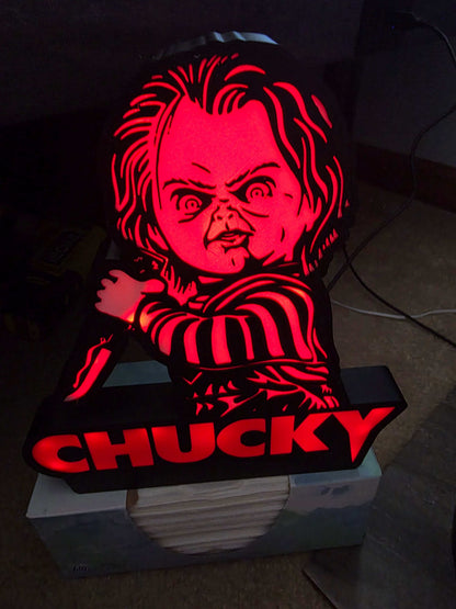Chucky 10" lightbox comes with onn led lights ships in 1-2 days by 3dCurioPrints