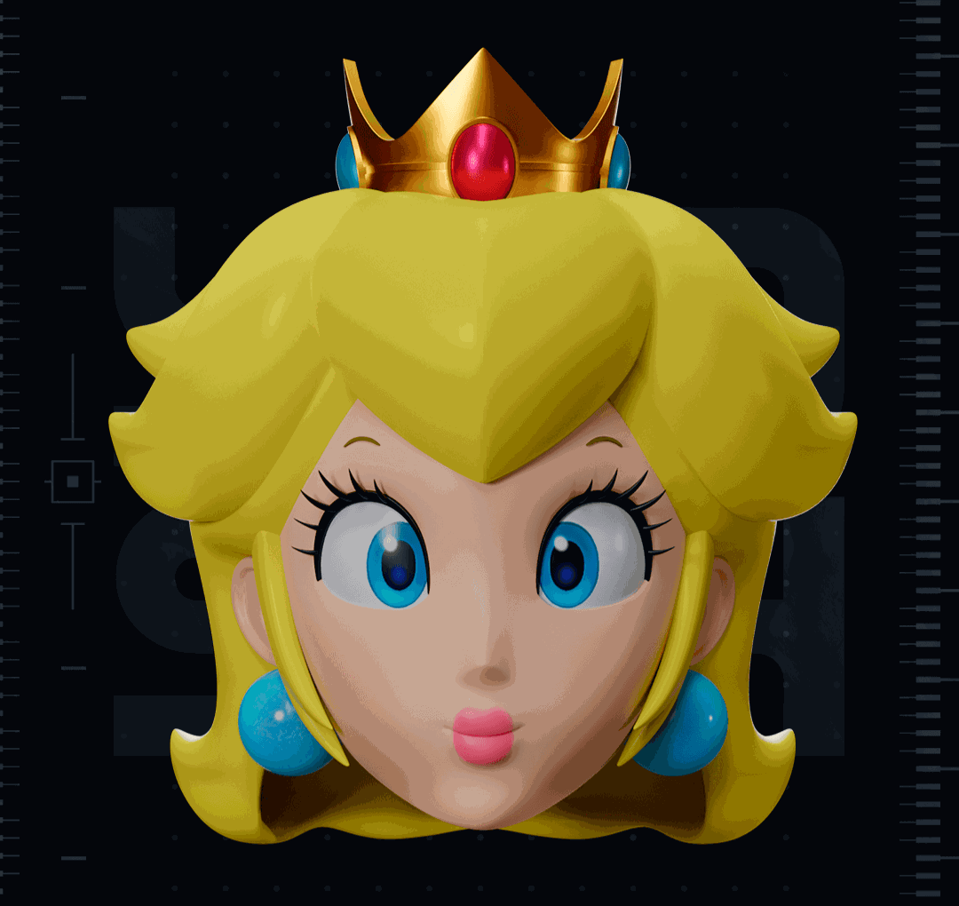 Princess Peach helmet mask with magnetic fasteners, one size fits all cosplay accessory