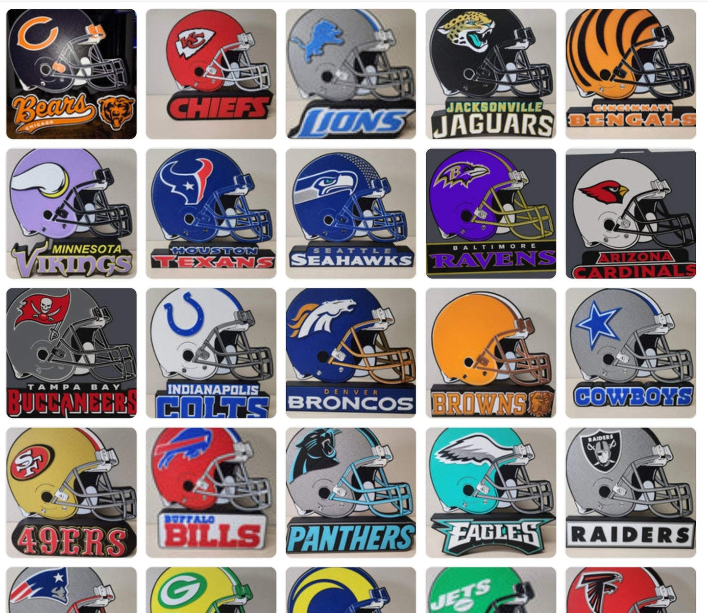 10" YOU PICK 30+ TEAMS nfl wall desk art by 3dCurioPrints
