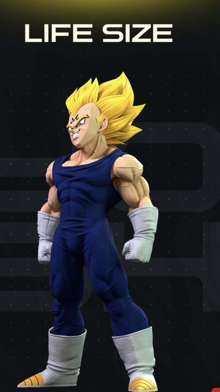 Fullsize lifesize 1:1 5ft 6in Majin Vegeta dragonball z bust made to order by 3dCurioPrints