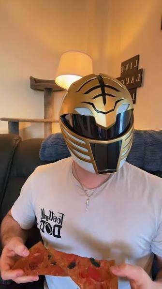 White Power Ranger full-size helmet mask with magnets