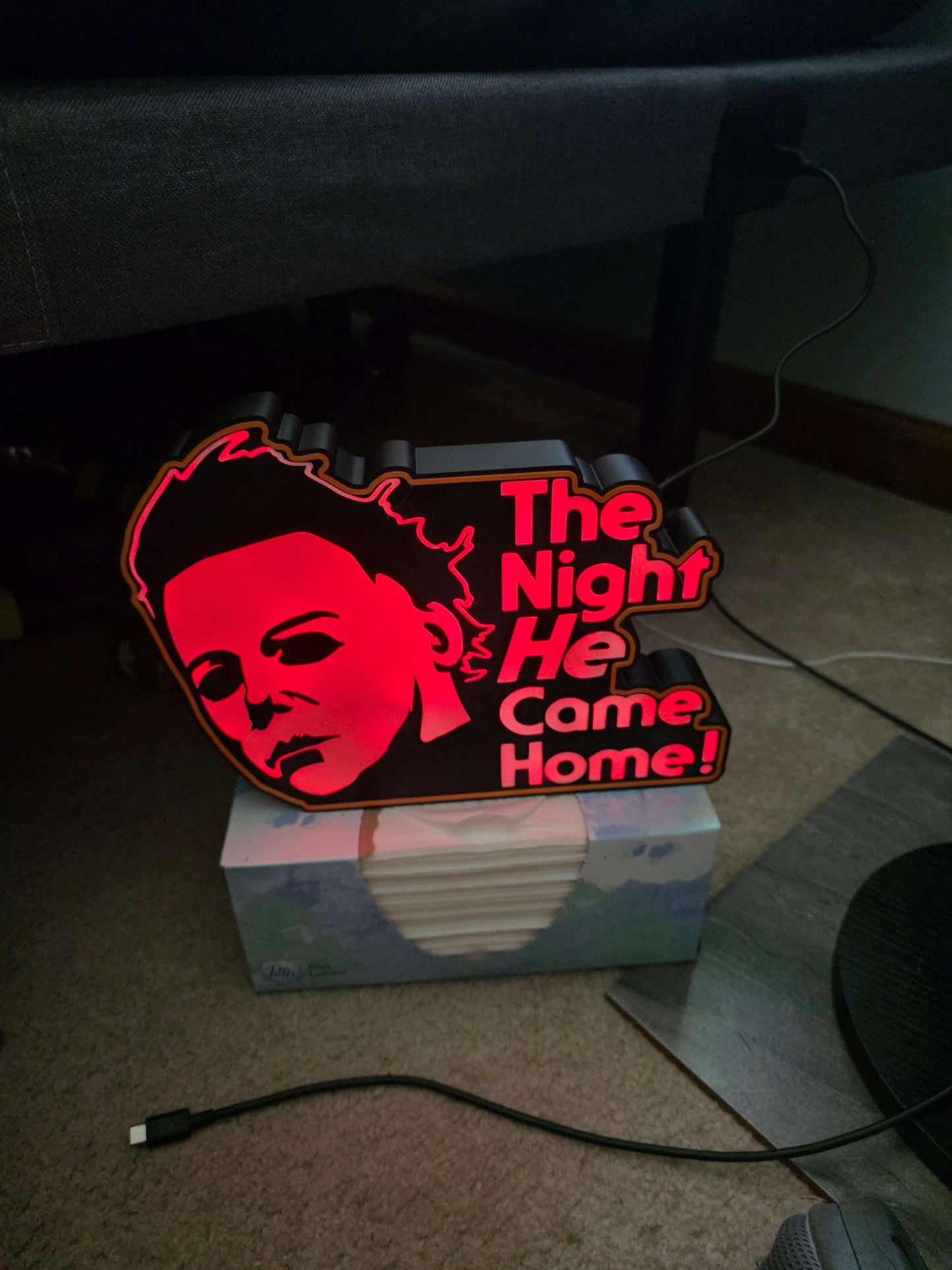 10" halloween Michael myers lightbox onn led with remote made 1-2 days by 3dCurioPrints