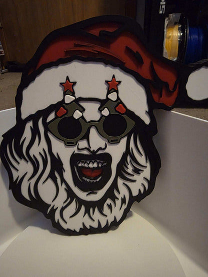 10" terrifier art the clown santa suit logo by 3dCurioPrints