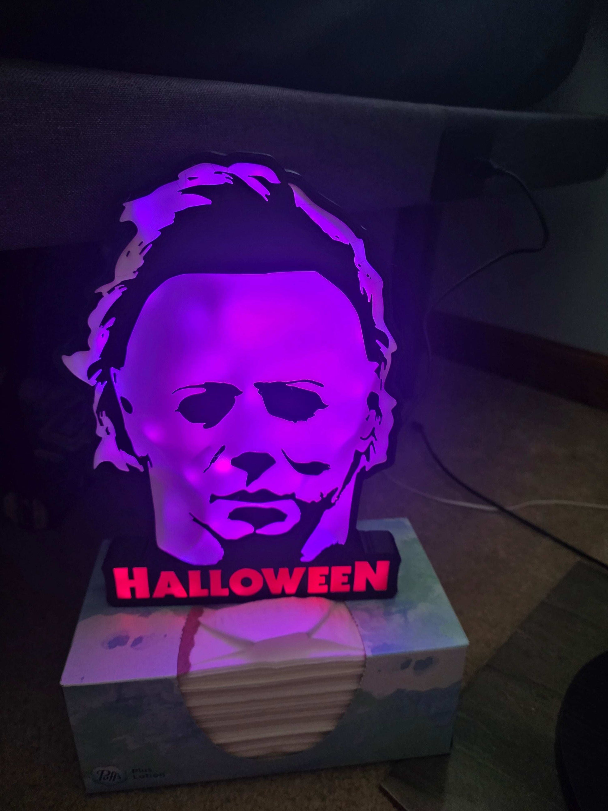 Michael myers lightbox 10" halloween comes with onn leds ship 1-2 days by 3dCurioPrints