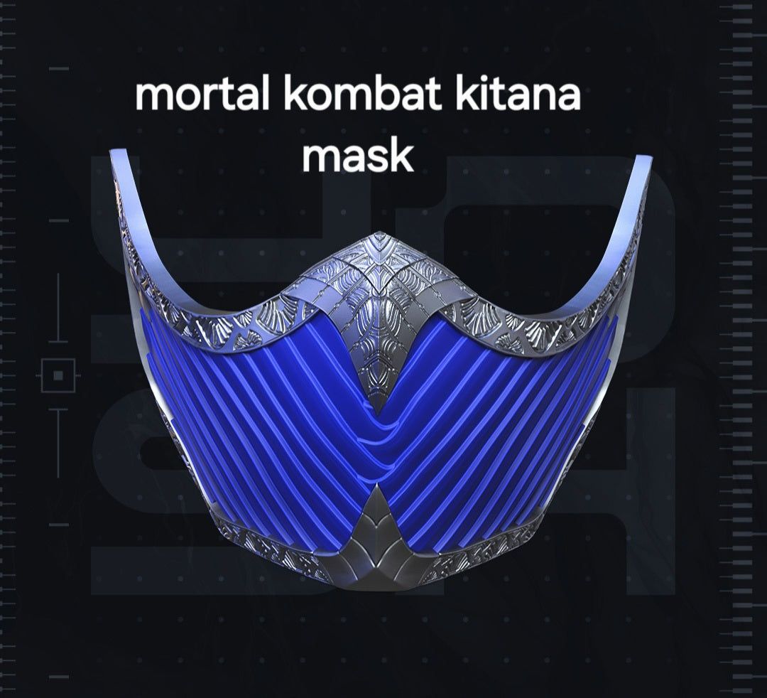 Mk2 Kitina cosplay vigilante mask face shell in silver outer color, customizable inner color, no string design