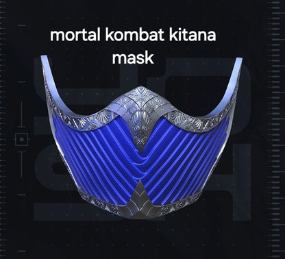 Mk2 Kitina cosplay vigilante mask face shell in silver outer color, customizable inner color, no string design