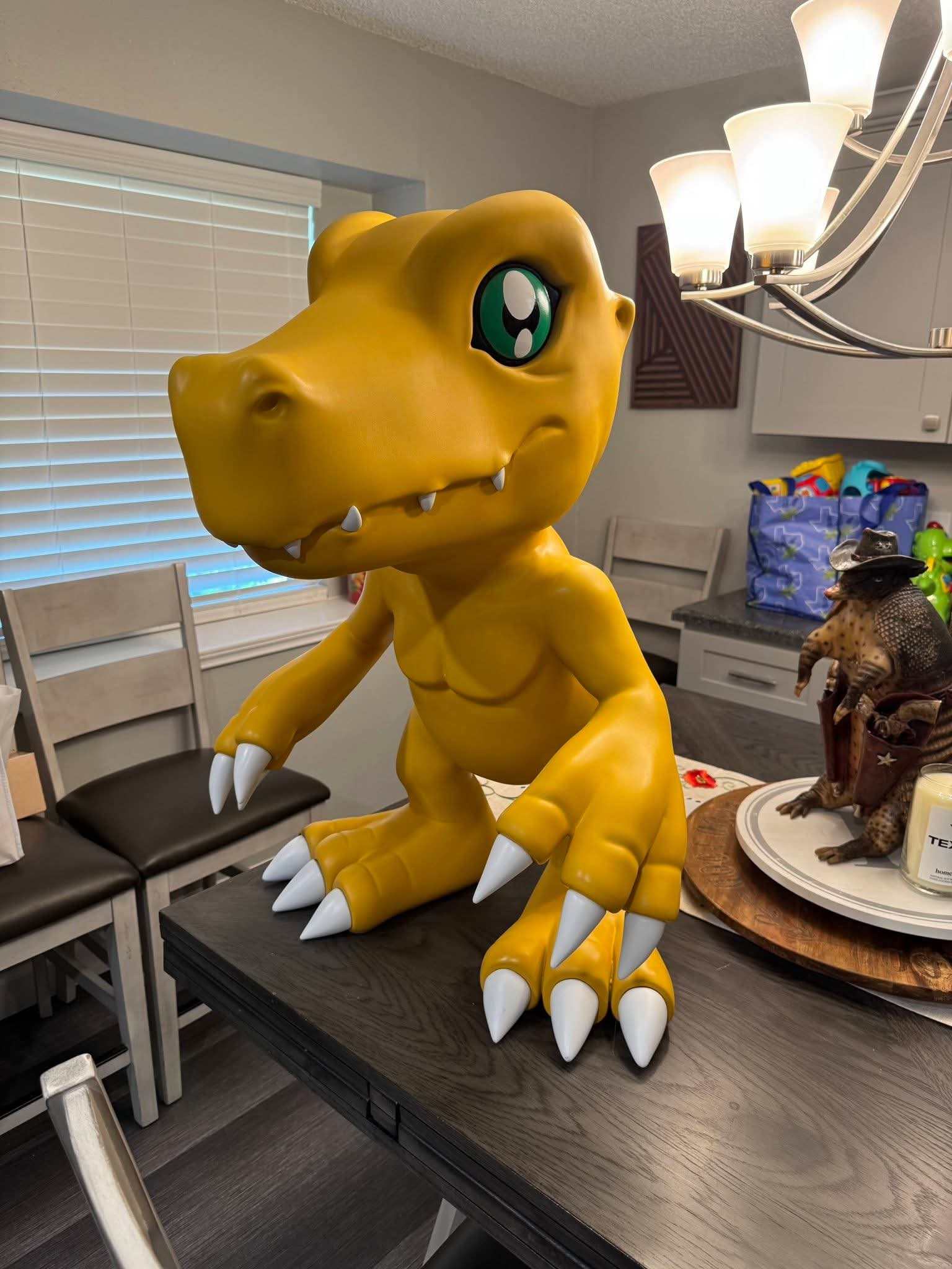 Life size agu agumon 2 ft 5 in full size anime collectible statue detailed craftsmanship