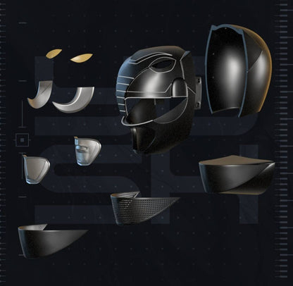 Black Power Ranger mask helmet fitting heads up to 24 inches