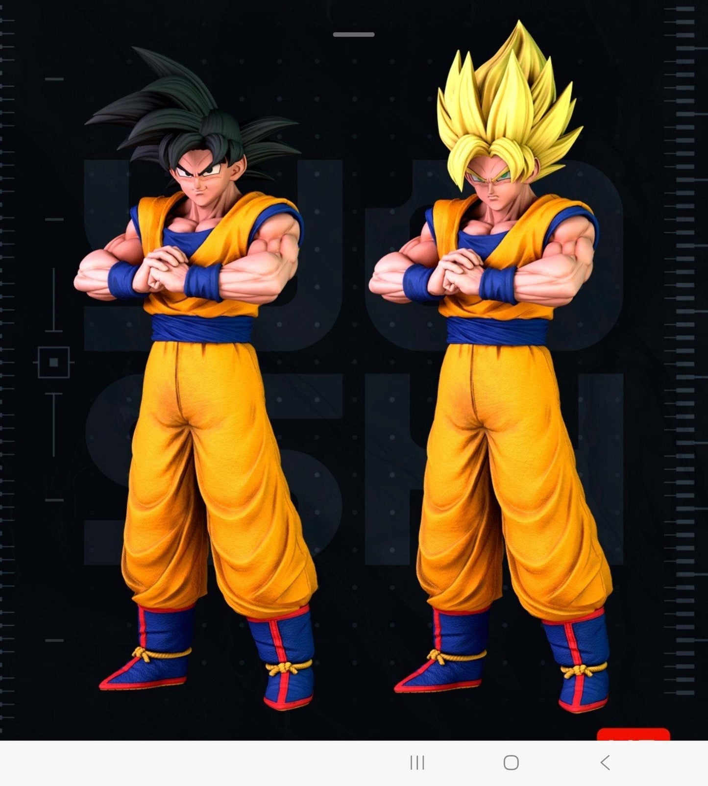 Large 1:1 5ft 9in dragonball z bust goku pick hair blonde or black by 3dCurioPrints