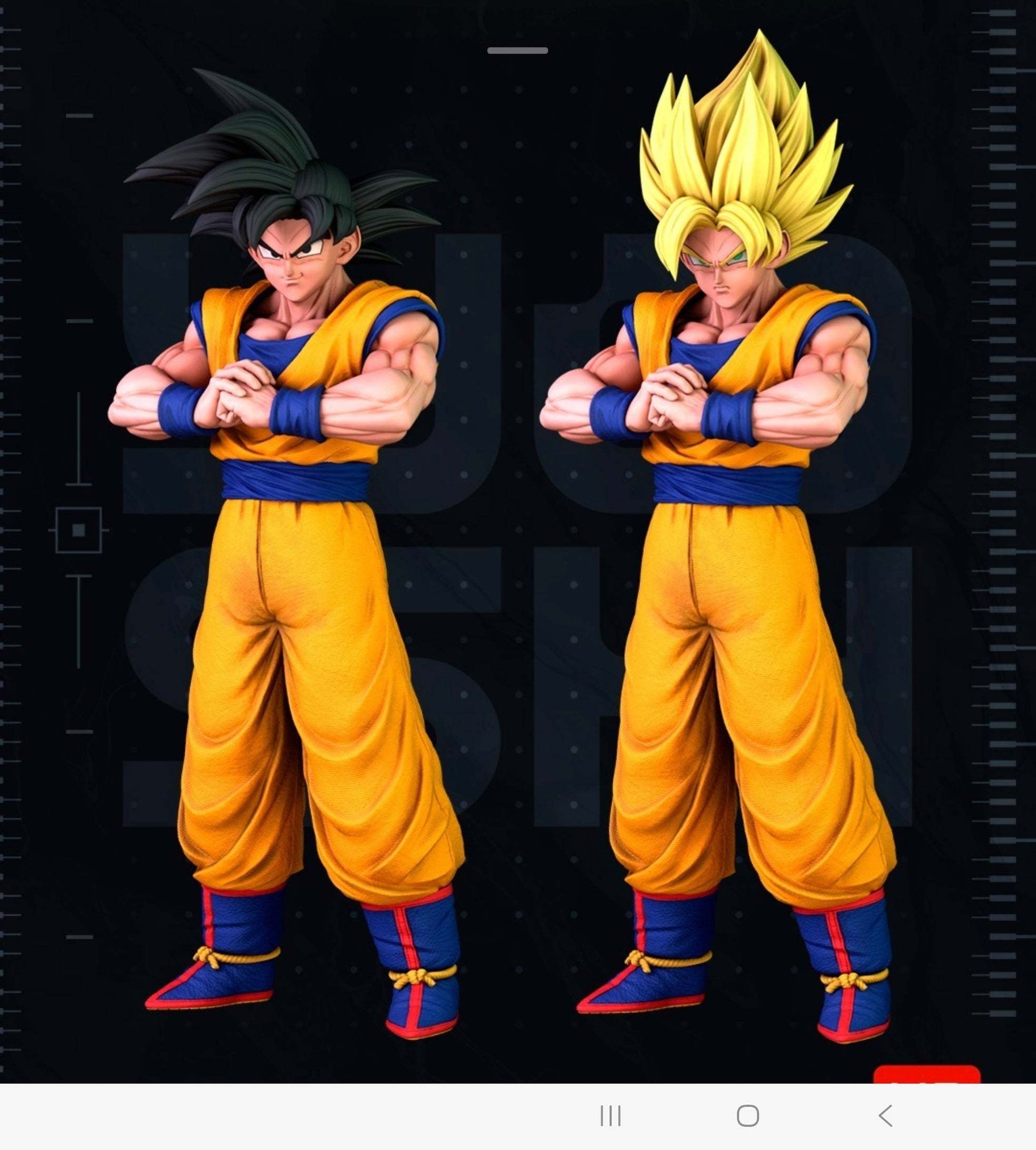 Large 1:1 5ft 9in dragonball z bust goku pick hair blonde or black by 3dCurioPrints