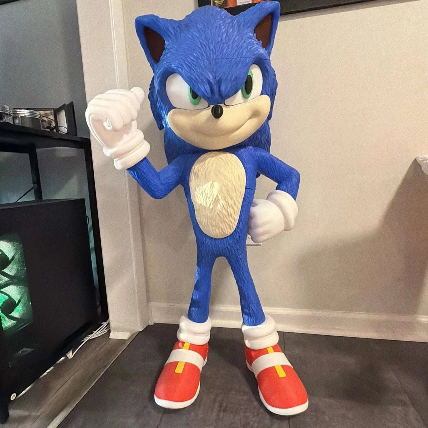 Life-size 39-inch Sonic the Hedgehog blue video game statue made to order