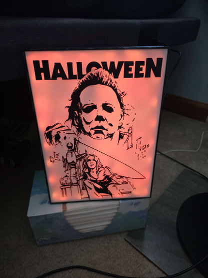 10" Michael myers lightbox closet scene halloween onn led and remote 1-2 days to make by 3dCurioPrints