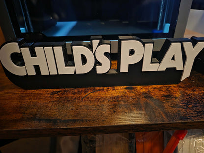 Large Childs Play Chucky sign 12x3 for horror decor