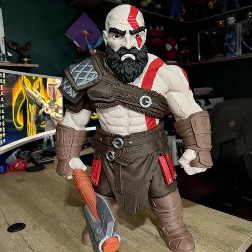 25-inch massive Kratos God of War bust with sword collectible display piece