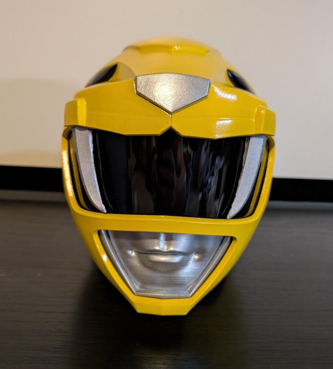Yellow Power Ranger helmet mask with magnets