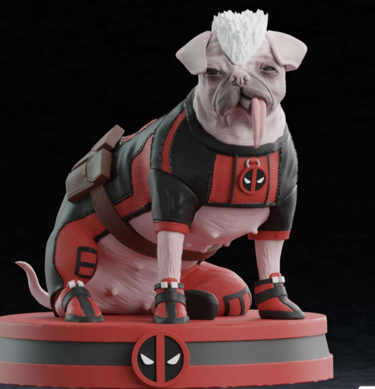 Large lifesize 1:1 lifesize deadpool dogpool dog superhero made to order by 3dCurioPrints