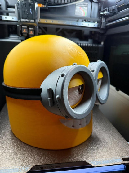 Minion helmet mask with magnets, one size fits all