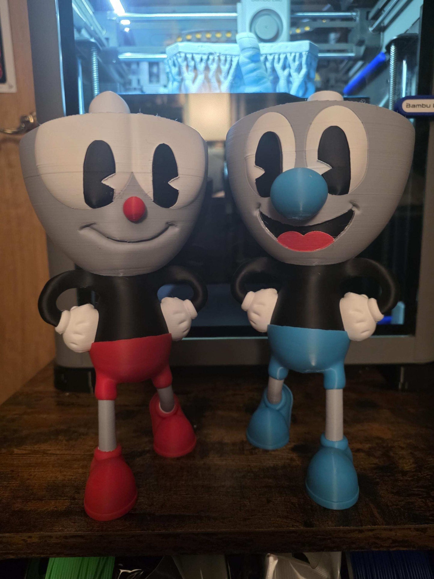 Large set of 2 10" cupman and mugman bust statue figure made to order by 3dCurioPrints