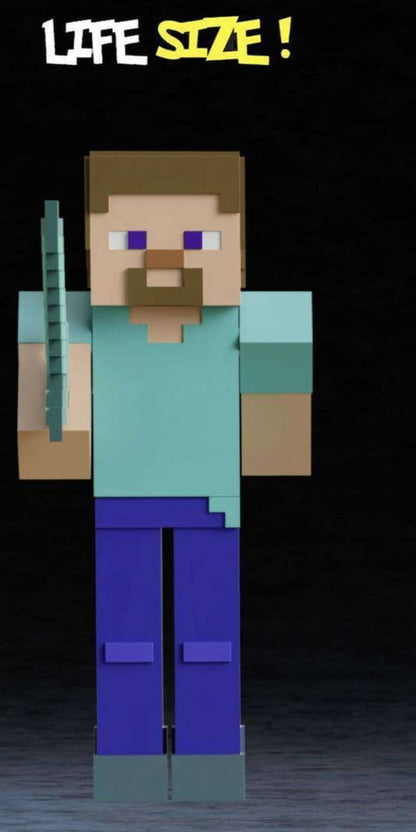 Large 1:1 3ft steve minecraft full size life size bust statue figure by 3dCurioPrints