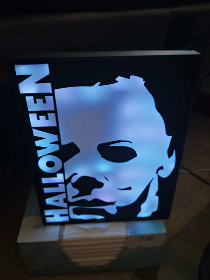 10" Michael myers lightbox halloween comes with onn led and remote ship 1-2 days by 3dCurioPrints