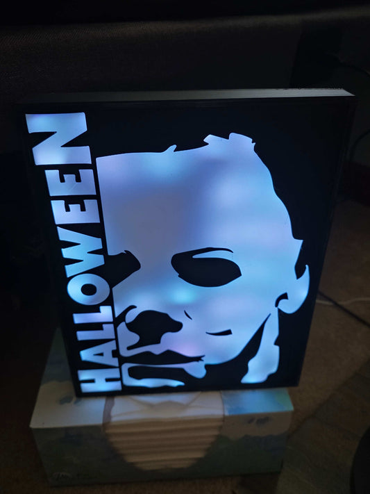 10" Michael myers lightbox halloween comes with onn led and remote ship 1-2 days by 3dCurioPrints