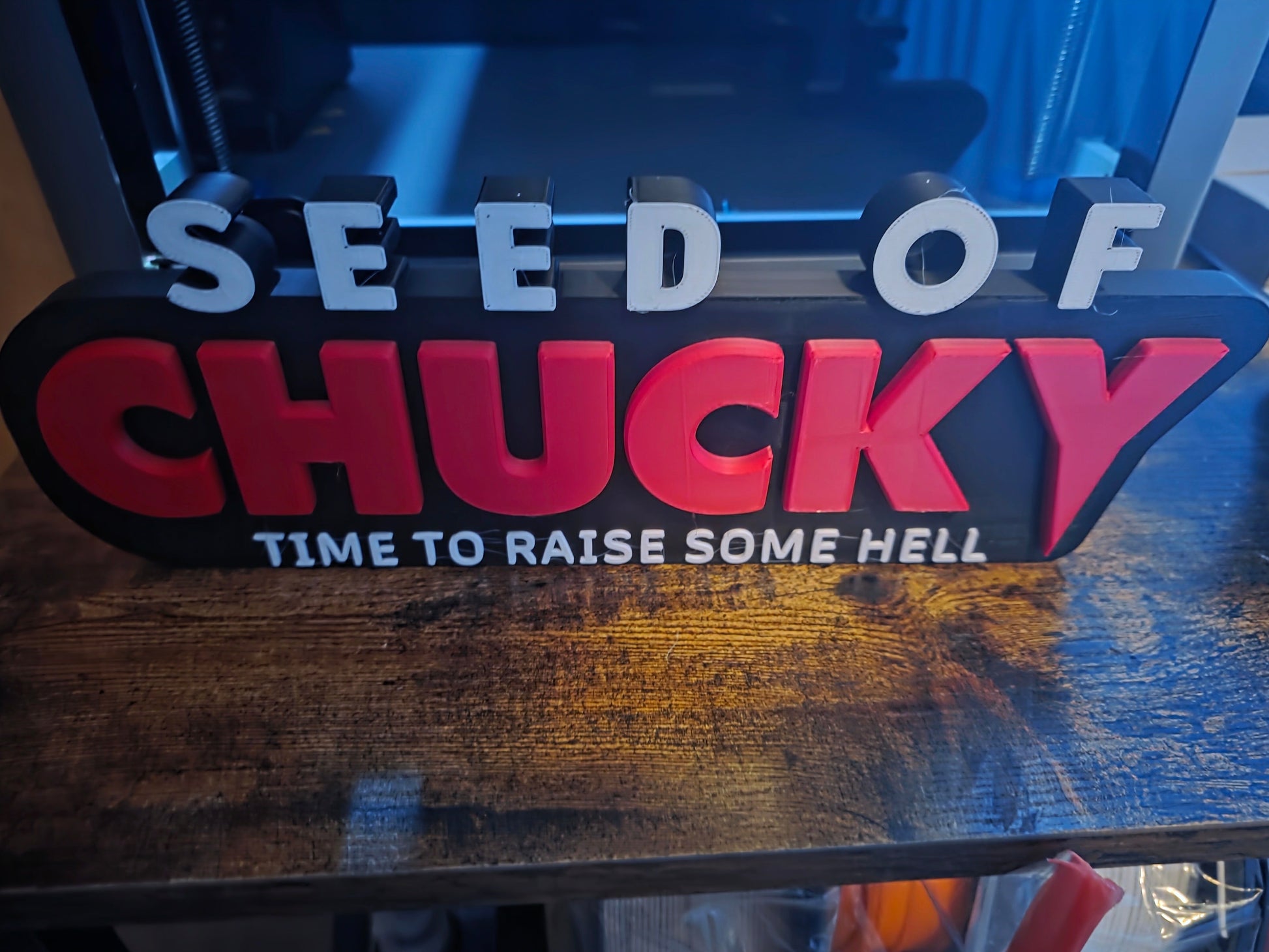12x5 inch Seed of Chucky sign with horror-themed design for decoration