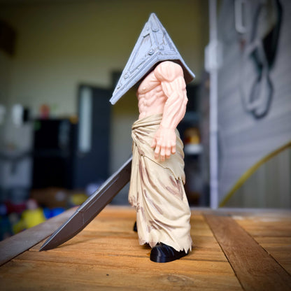 16" Silent Hill Pyramid Head bust statue with sword attachment glued by user