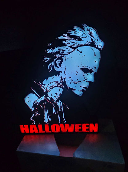 Halloween Michael Myers lightbox with ONN LED inspired by Rob Zombie