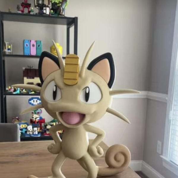 Full size 1:1 1ft 3in pokemon meowth bust statue figure #0052 by 3dCurioPrints
