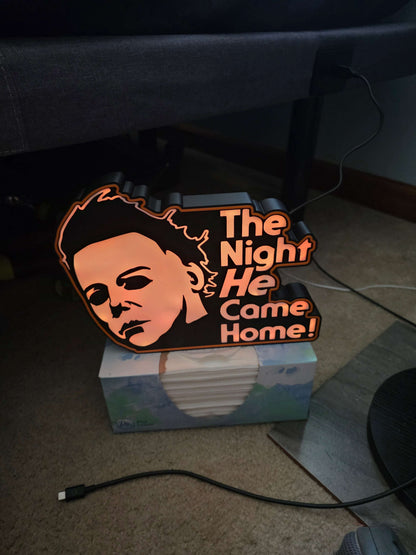 10" halloween Michael myers lightbox onn led with remote made 1-2 days by 3dCurioPrints